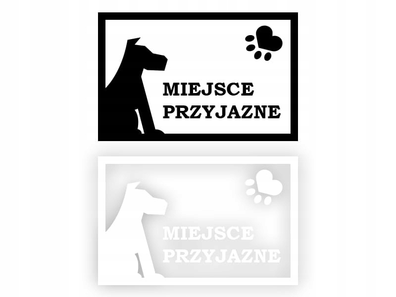 MIEJSCE PRZYJAZNE ZWIERZĘTOM - Naklejka na samochód na auto KOLOR