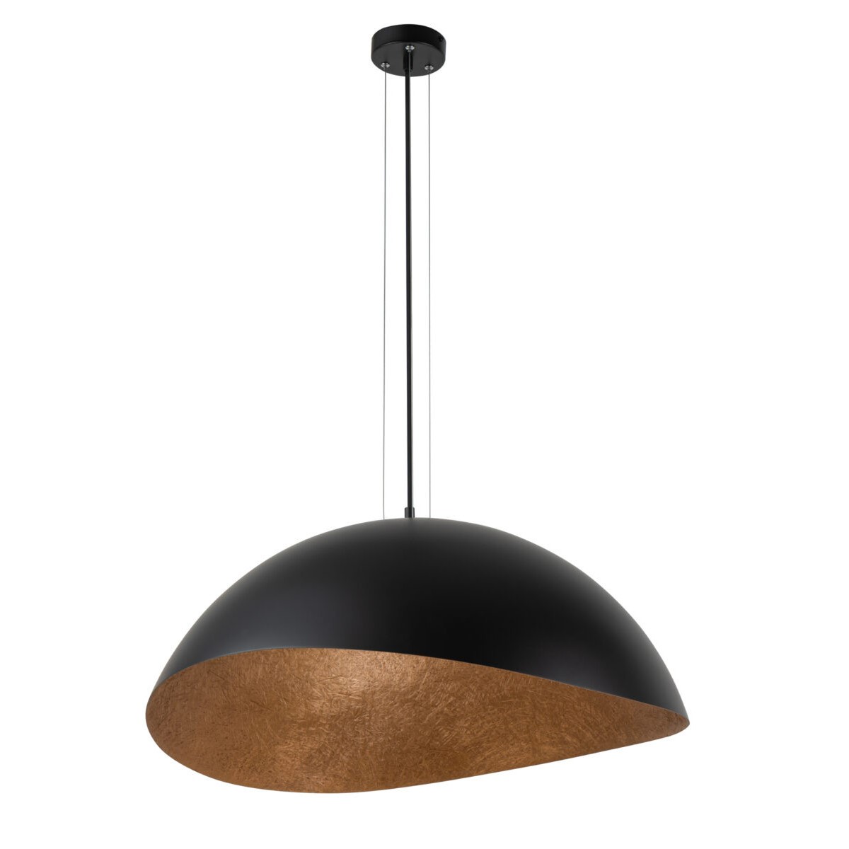 Lampa Wisząca Okrągła Misa Półkula Sigma Solaris 69 L 40609 Czarny Złoty