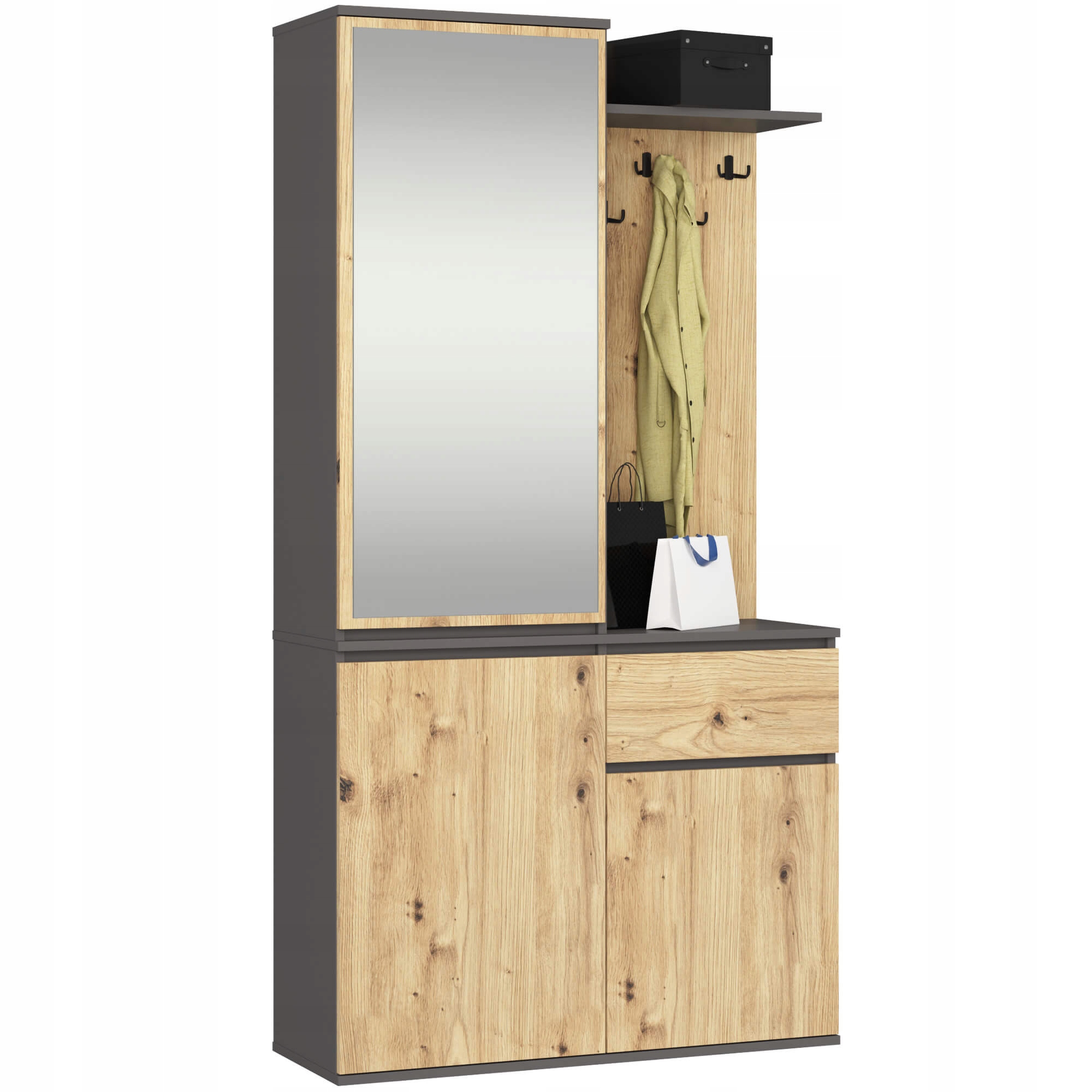 Set Do Předsíně Entro Pk Grafit Šedý Dub Artisan Akd