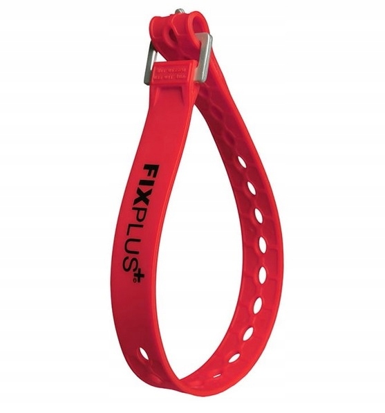 FixPlus 46cm pasek mocujący elastyczny wytrz 90kg Czerwony