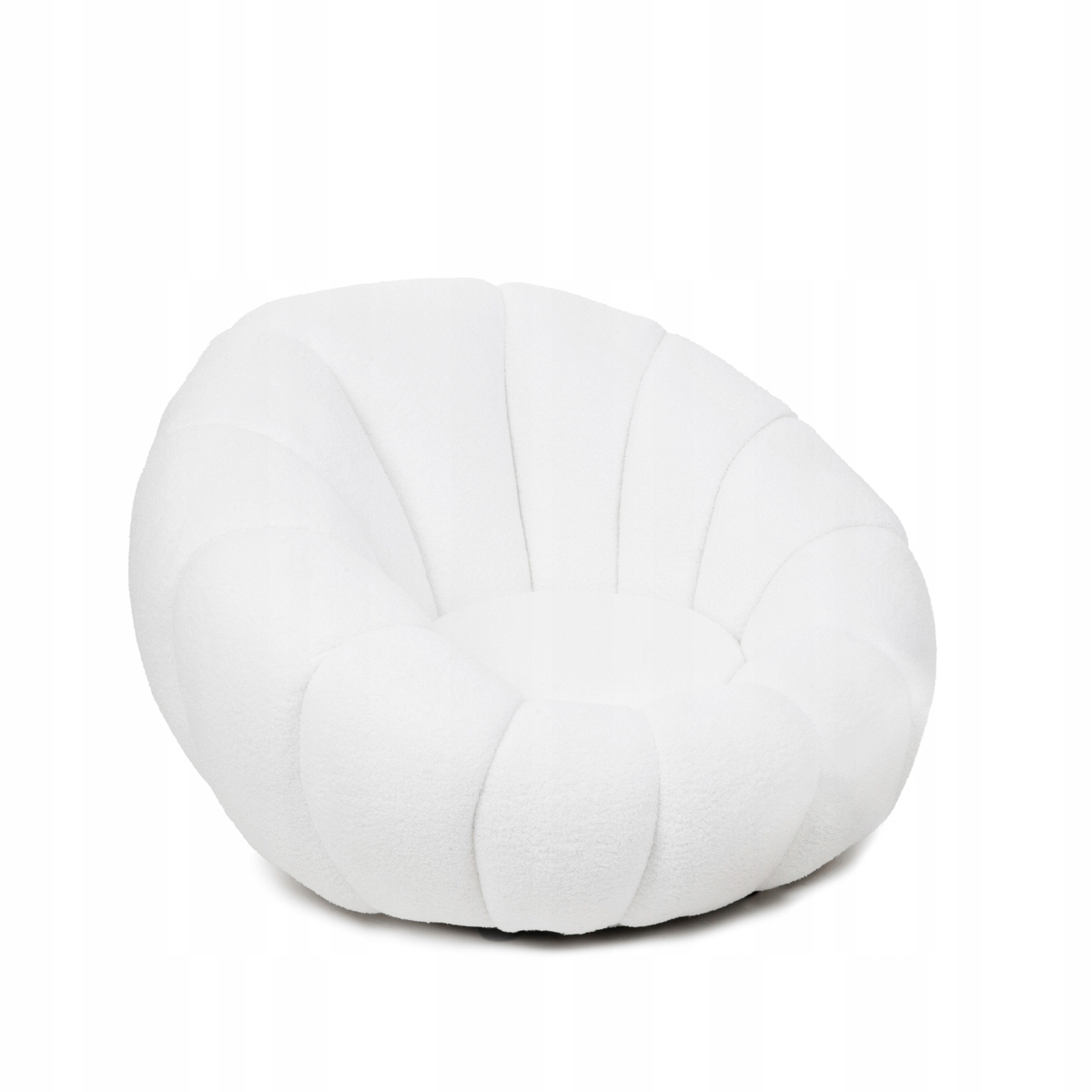 Fotel DOUILL obrotowy ecru w tkaninie TEDDY 94x88x62 cm HOMLA