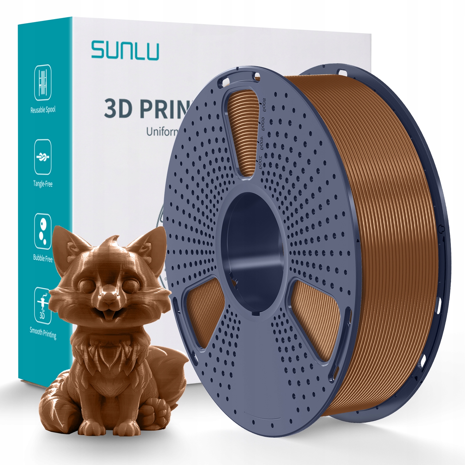 Filament PETG Sunlu 1,75 mm 1000 g brązowy