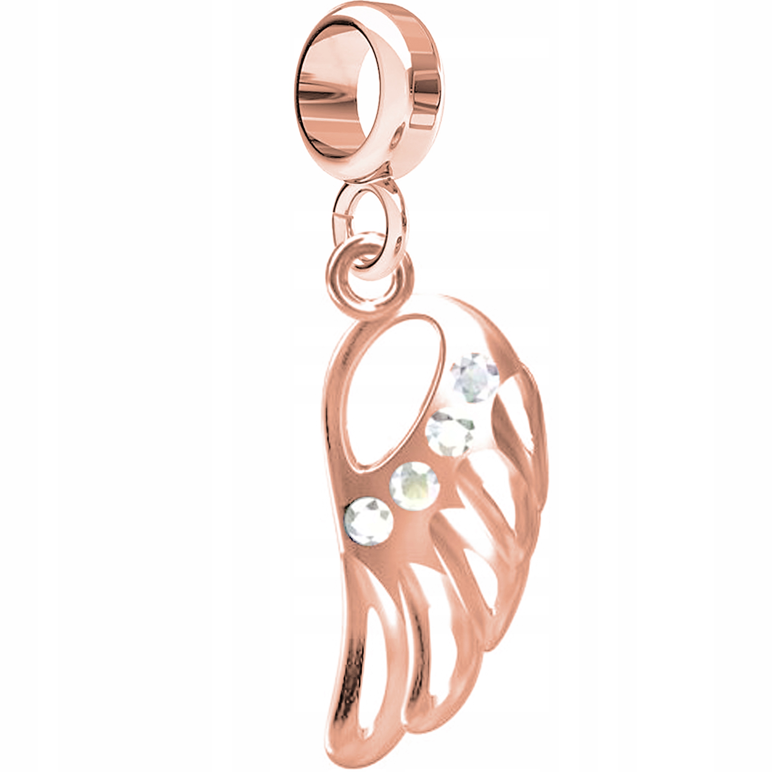 Charms Pozlacený s křídlem Andělské křídlo Křídlo Zirkony Stříbro 925