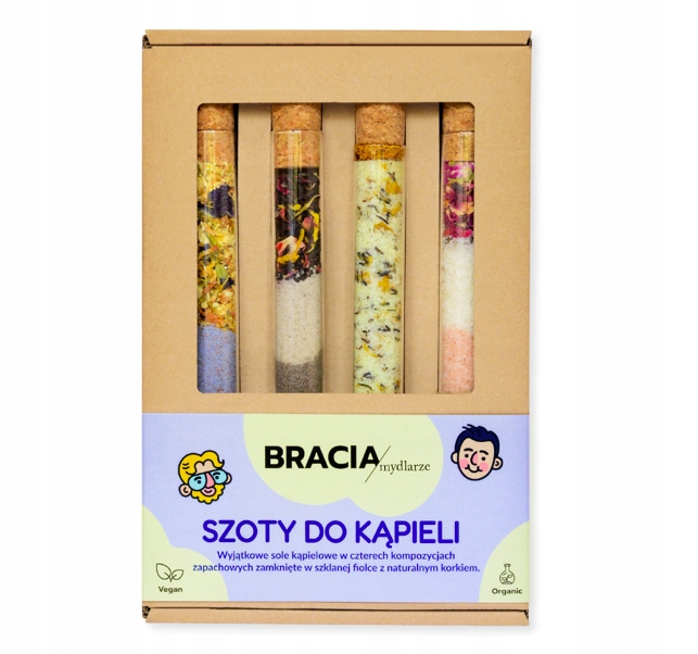 Zestaw szotów do kąpieli, sole do kąpieli, 4x, Bracia Mydlarze