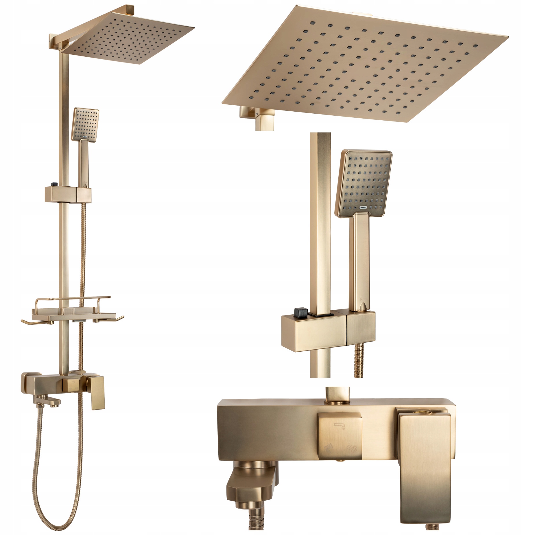 

Zestaw Prysznicowy Rea Jack Złoty Szczotkowany