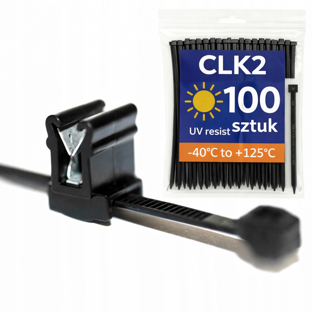 Stahovací Pásky Kabelové upínací pásky Pv Uv s klipem 200x4,6 100 Ks CLK2 +125°