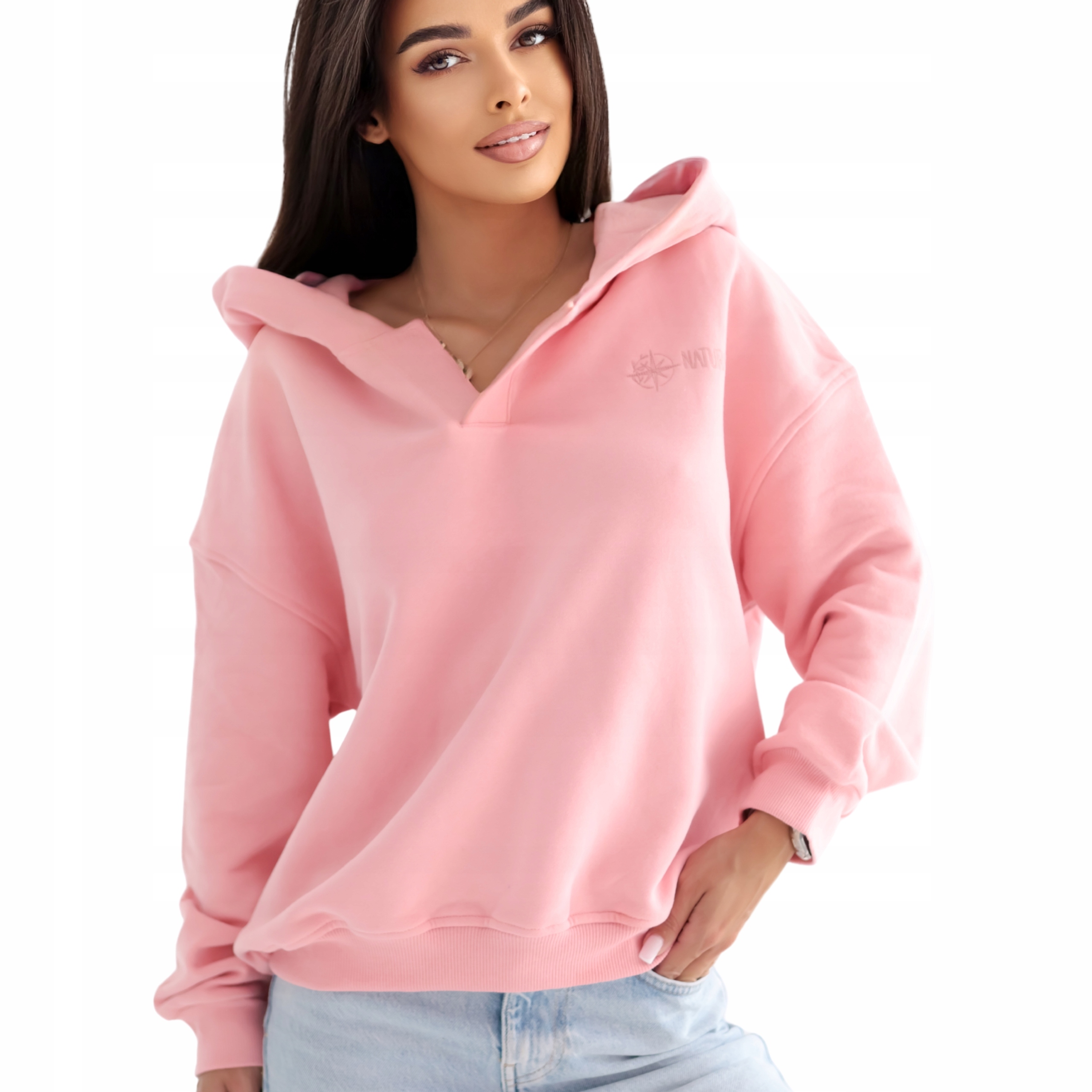 Dámská volná klokanka s kapucí Mikina Premium korálově růžová Xs/s