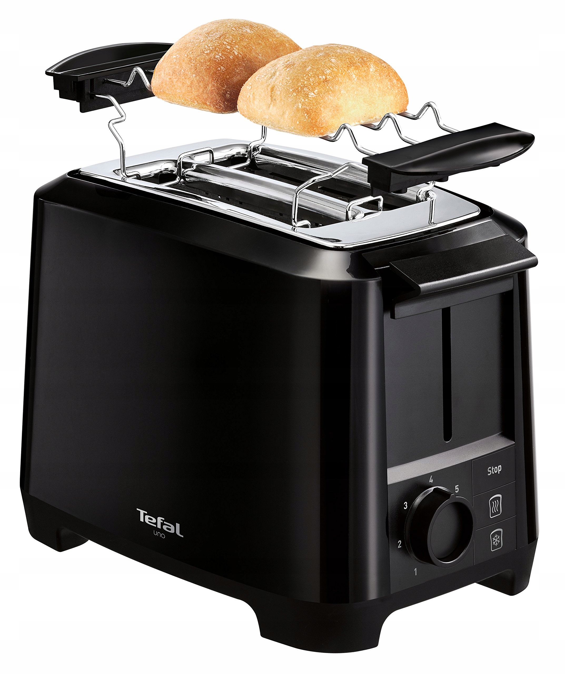 TEFAL Uno TT1408 Toster 7 Stopni Opiekania 800W Czarny — miniatura 4