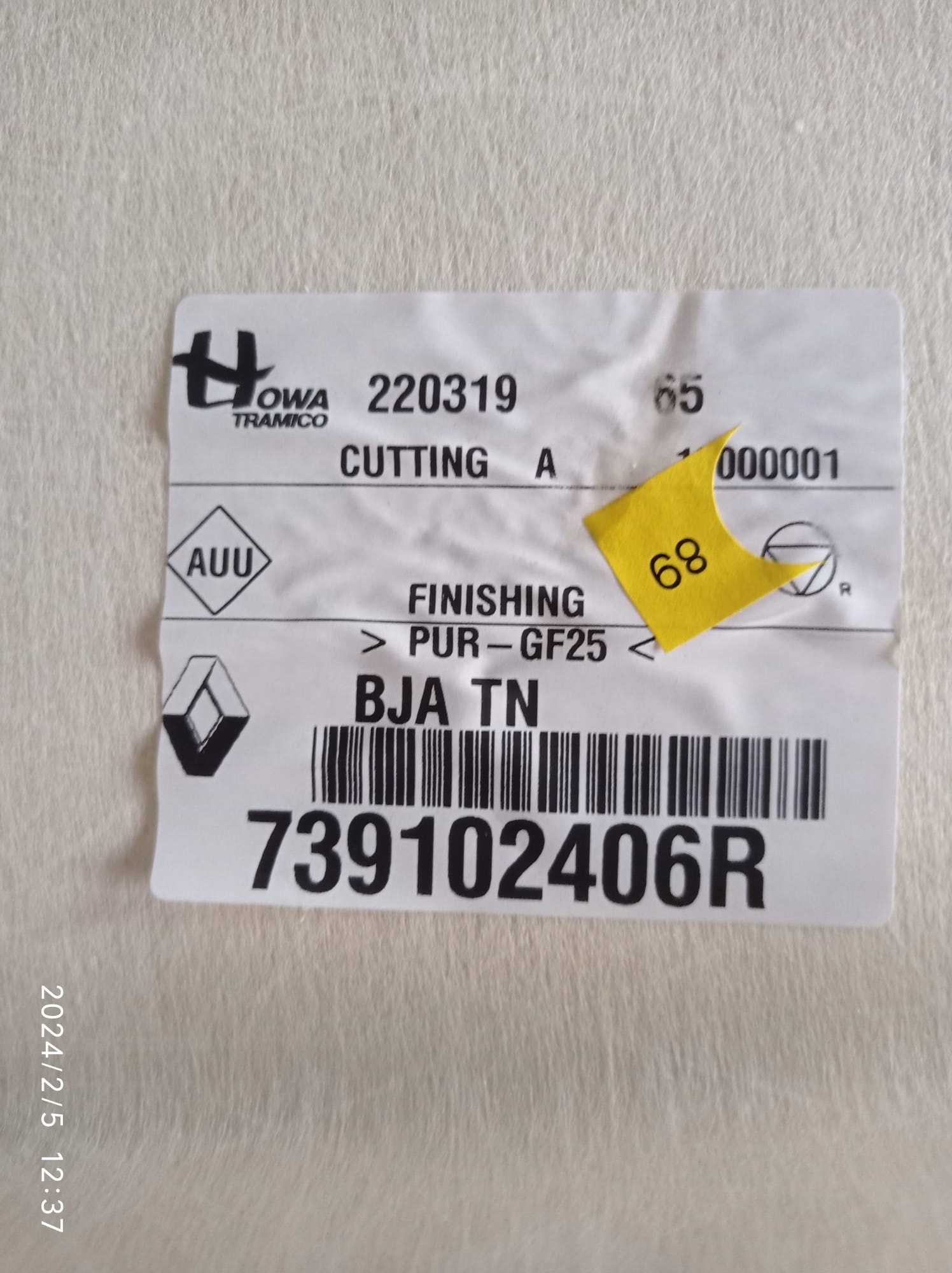 CIELO INTERNO RENAULT CLIO V 5d HB OE 739102406R