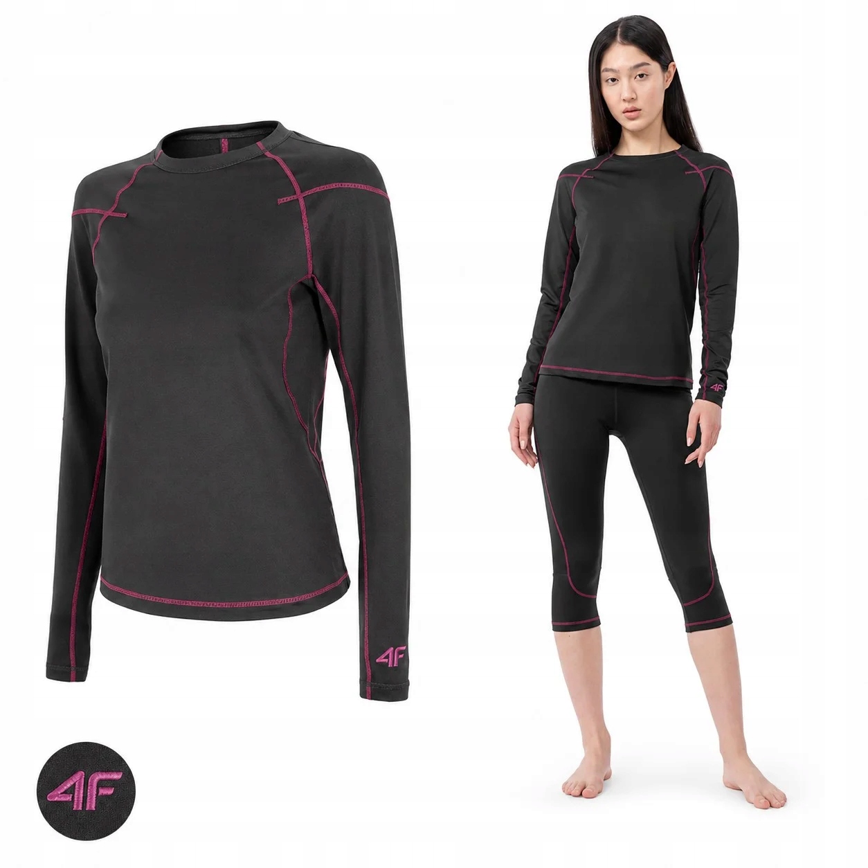 Koszulka 4F H4Z22 BIDP060G Termoaktywna Damska Longsleeve Sport Xs