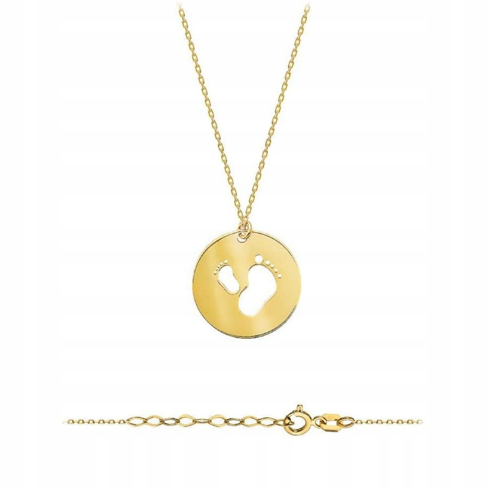 Zlatý celebritní náhrdelník s kroužkem a nožičkami