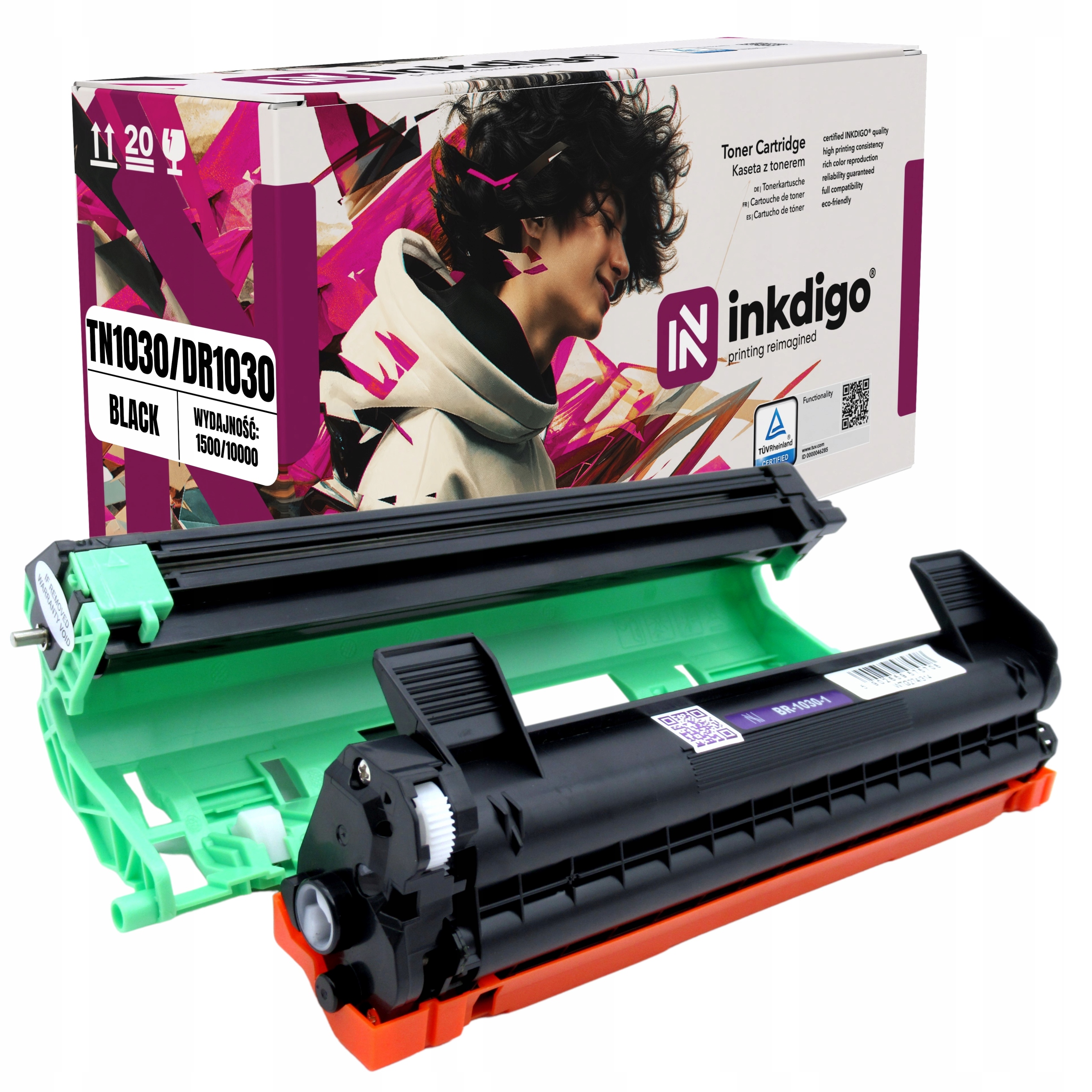 TN1030 DR1030 // Toner Bęben do Drukarki Brother 1030 DCP-1510E DCP-1512E