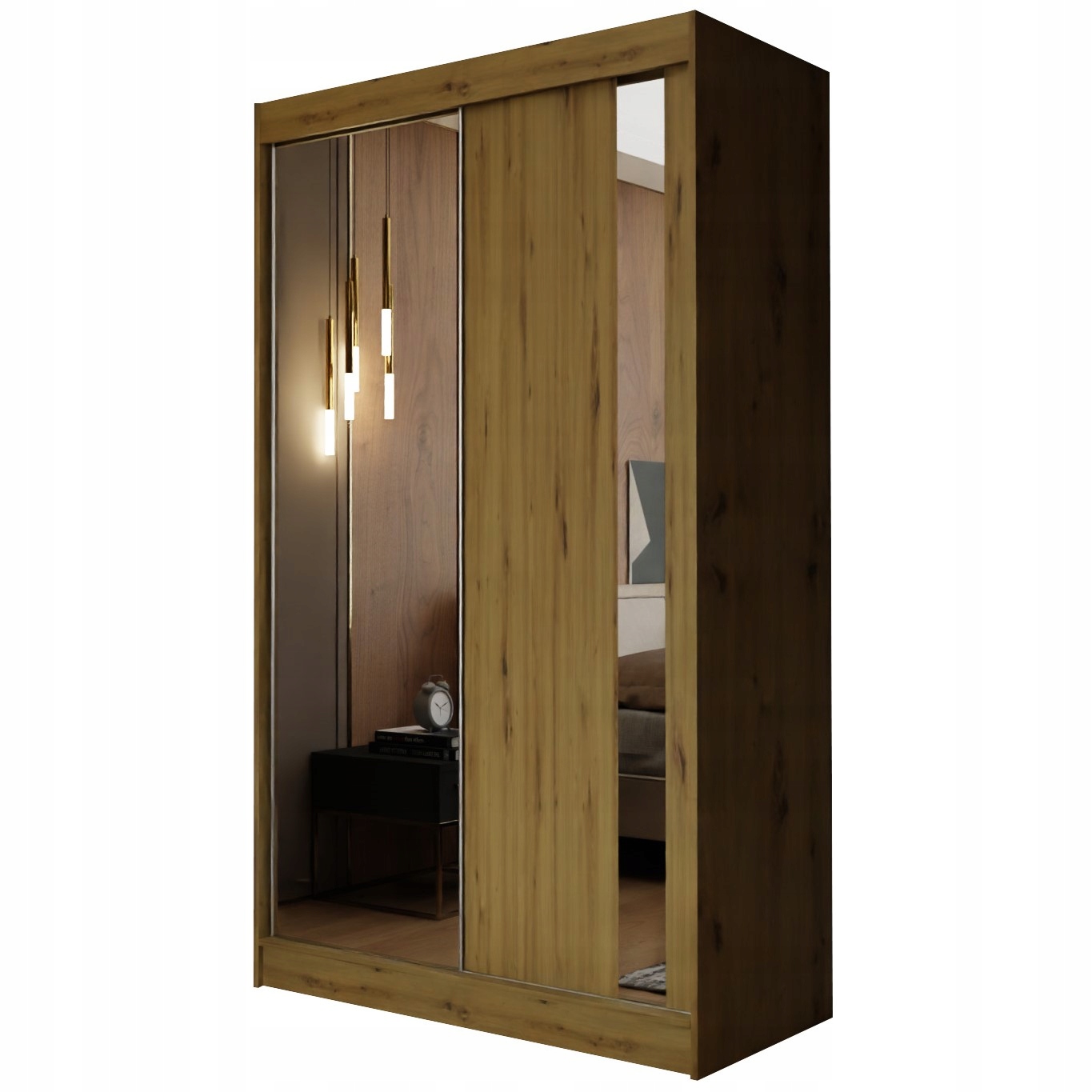 Skříň 120 cm se zrcadlem Skříň Dvoudveřová Dub
