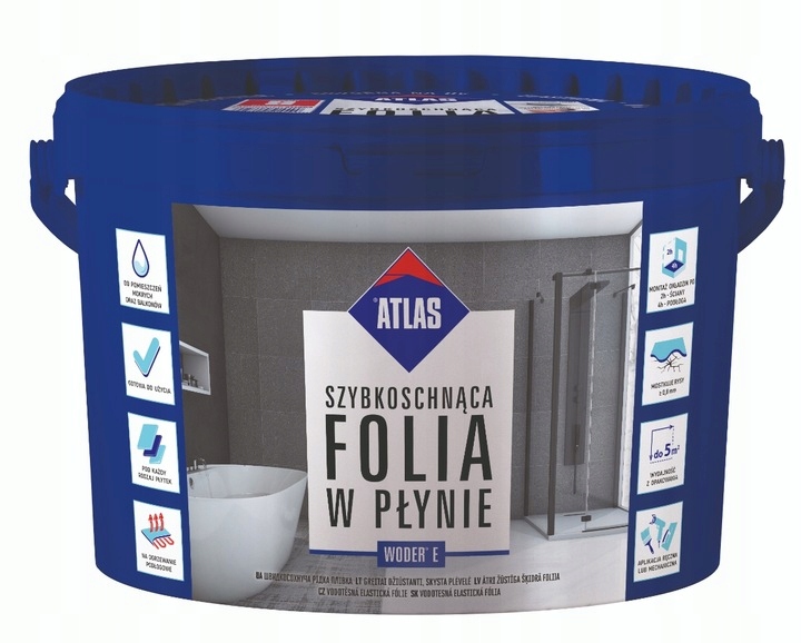 ATLAS WODER E FOLIA W PŁYNIE HYDROIZOLACJA 5KG