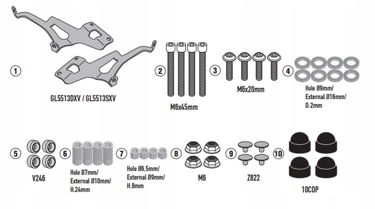 Kappa 2024/02 Upevnenie Čelného Skla 9058AK Royal Enfield Meteor 650 '23, ()