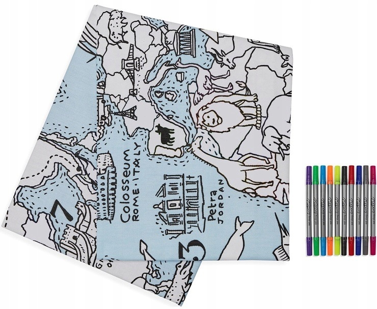 

Mapa Świata obrus do malowania Eat Sleep Doodle 3+