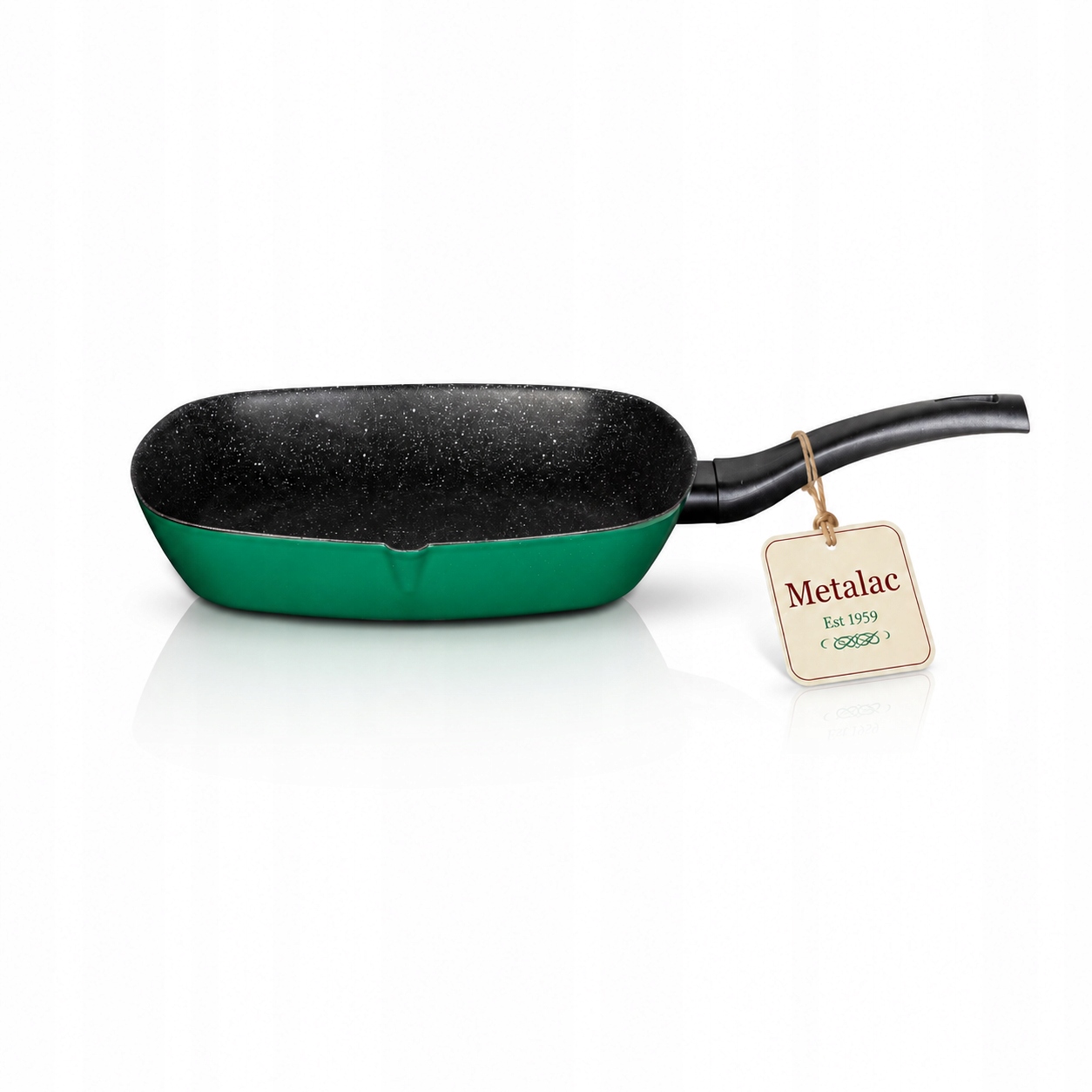 Patelnia grillowa nieprzywierająca Metalac 26 cm zielona emaliowana