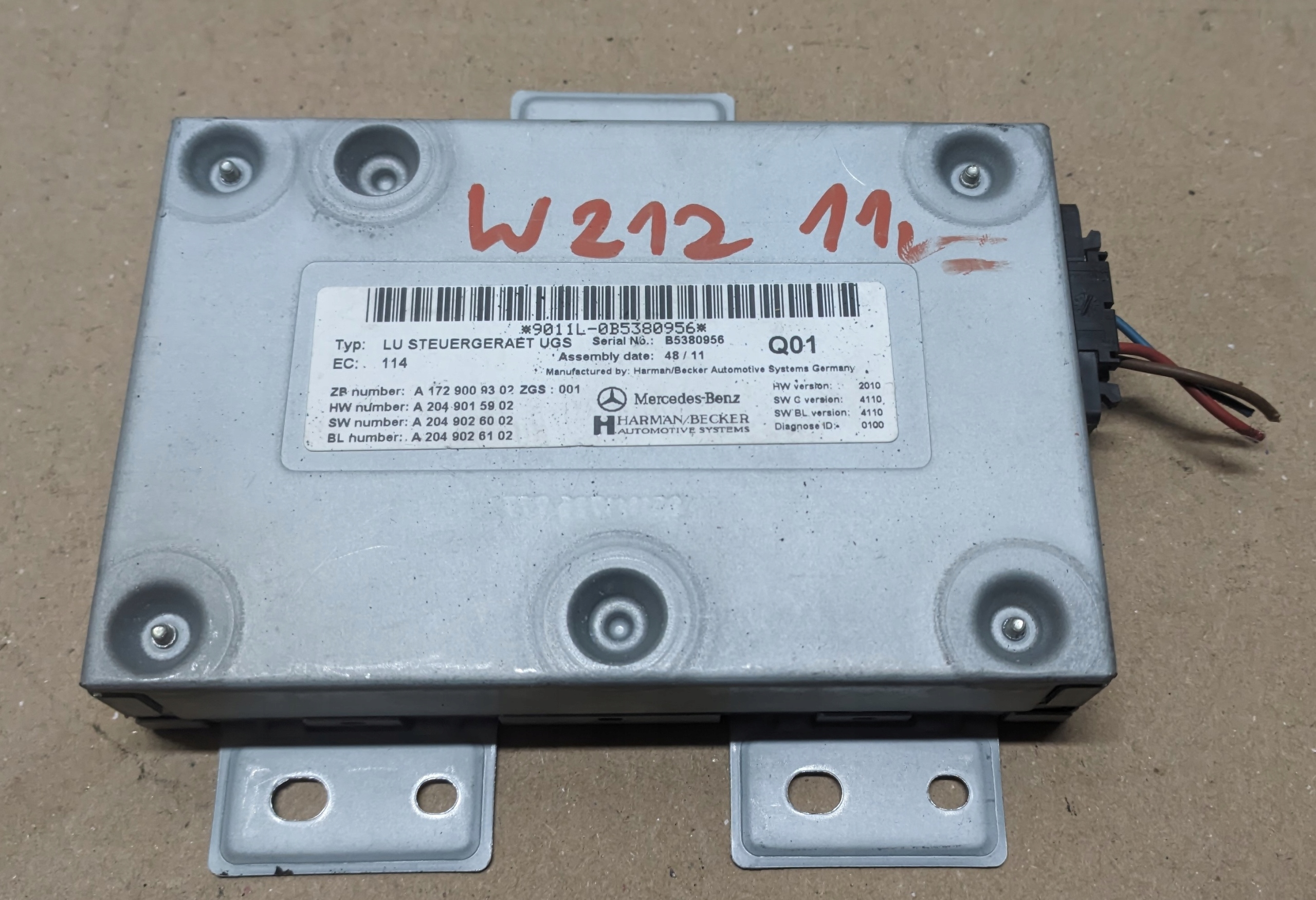 MERCEDES W212 3.0 CDI 11R modulo GSM A2049015902