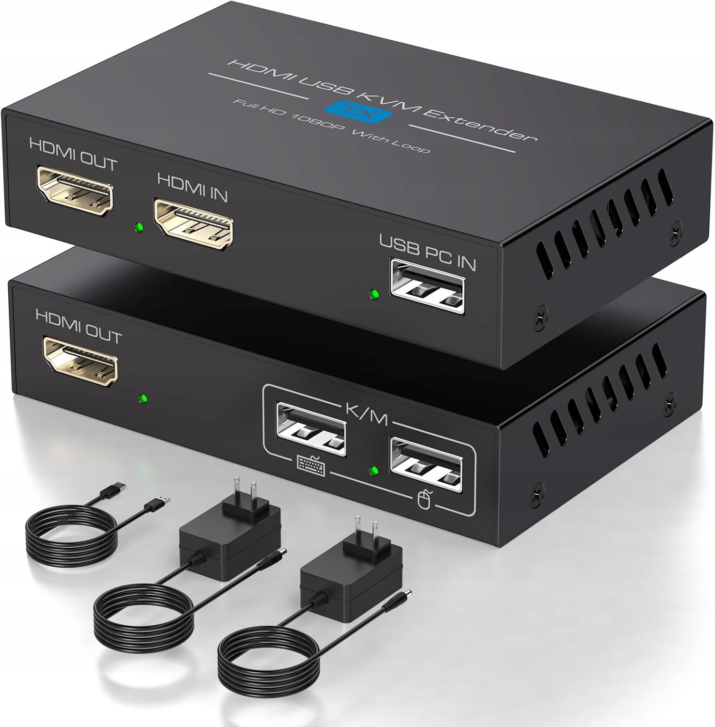 Vedindust Hdmi prodlužovací kabel Kvm Usb 400FT 1080P s podporou Edid