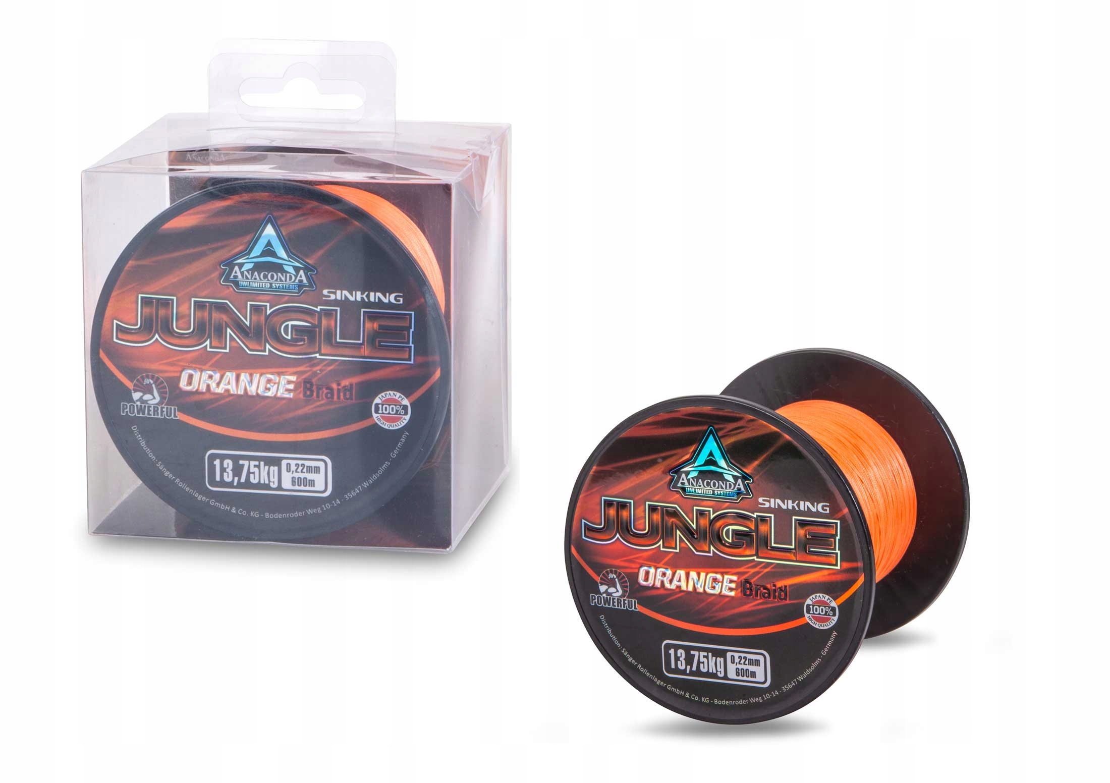 Plecionka Anaconda Jungle Orange 0,22mm/600m