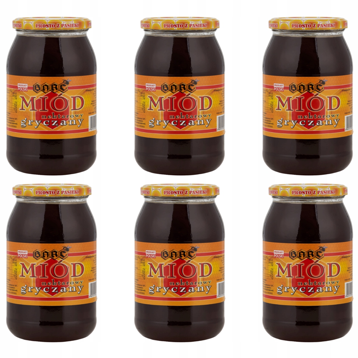 Sada pohankového medu 1250 g Sada 6 ks přírodního polský medu