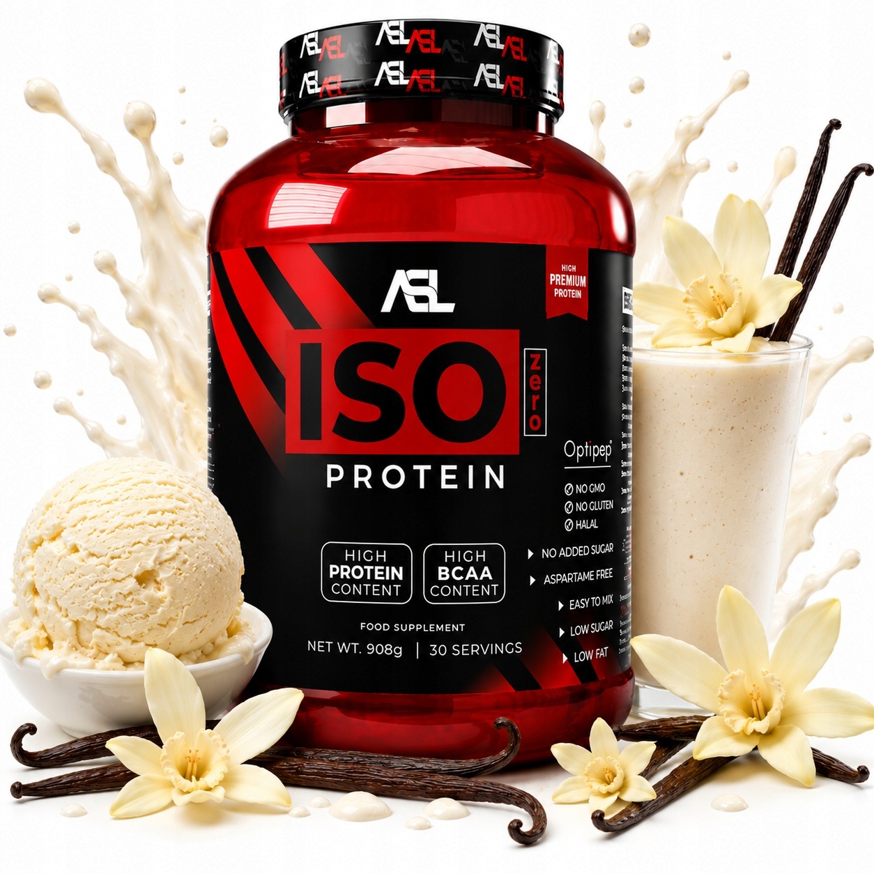 Asl All Sports Labs Iso Zero Protein 908 g izolát Wpi vanilkový protein