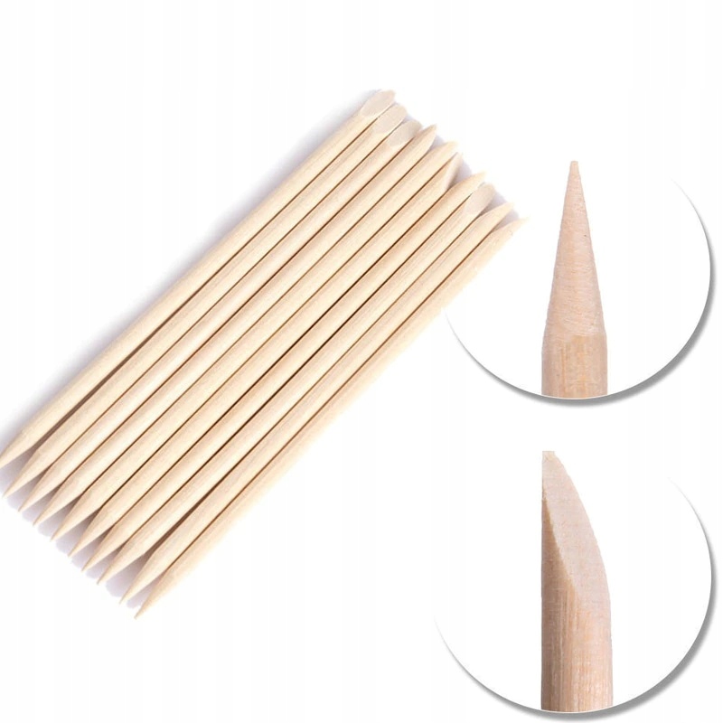 10 X DWUSTRONNE PATYCZKI Z DREWNIANE DO SKÓREK MANICURE