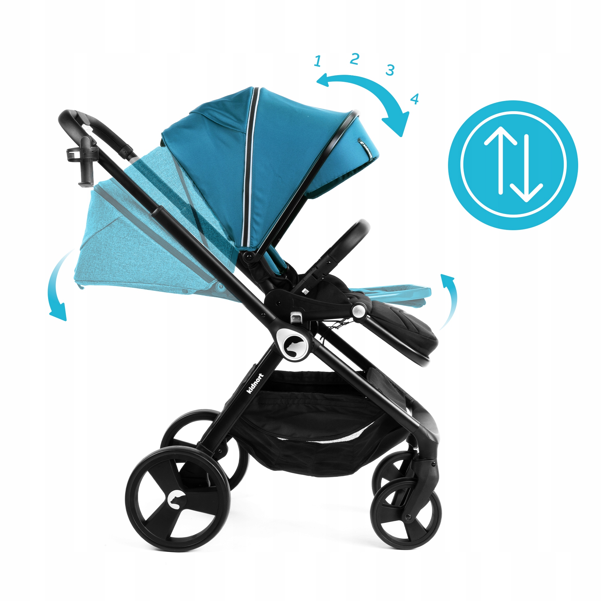 WÓZEK SPACEROWY Kidnort Do 22KG SPACERÓWKA AKCESORIA REGULOWANY Isbjörn Model Isbjörn