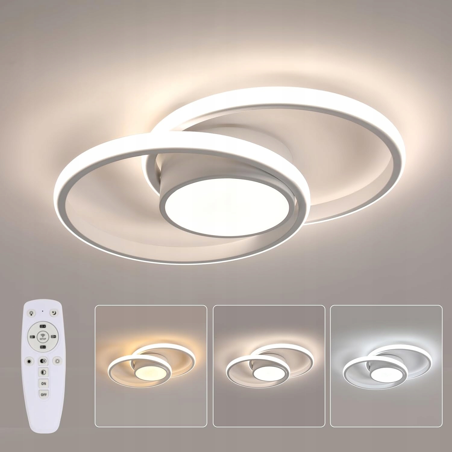 Stropné Led svietidlo, stmievateľné stropné svietidlo 40 W s diaľkovým ovládaním, okrúhle