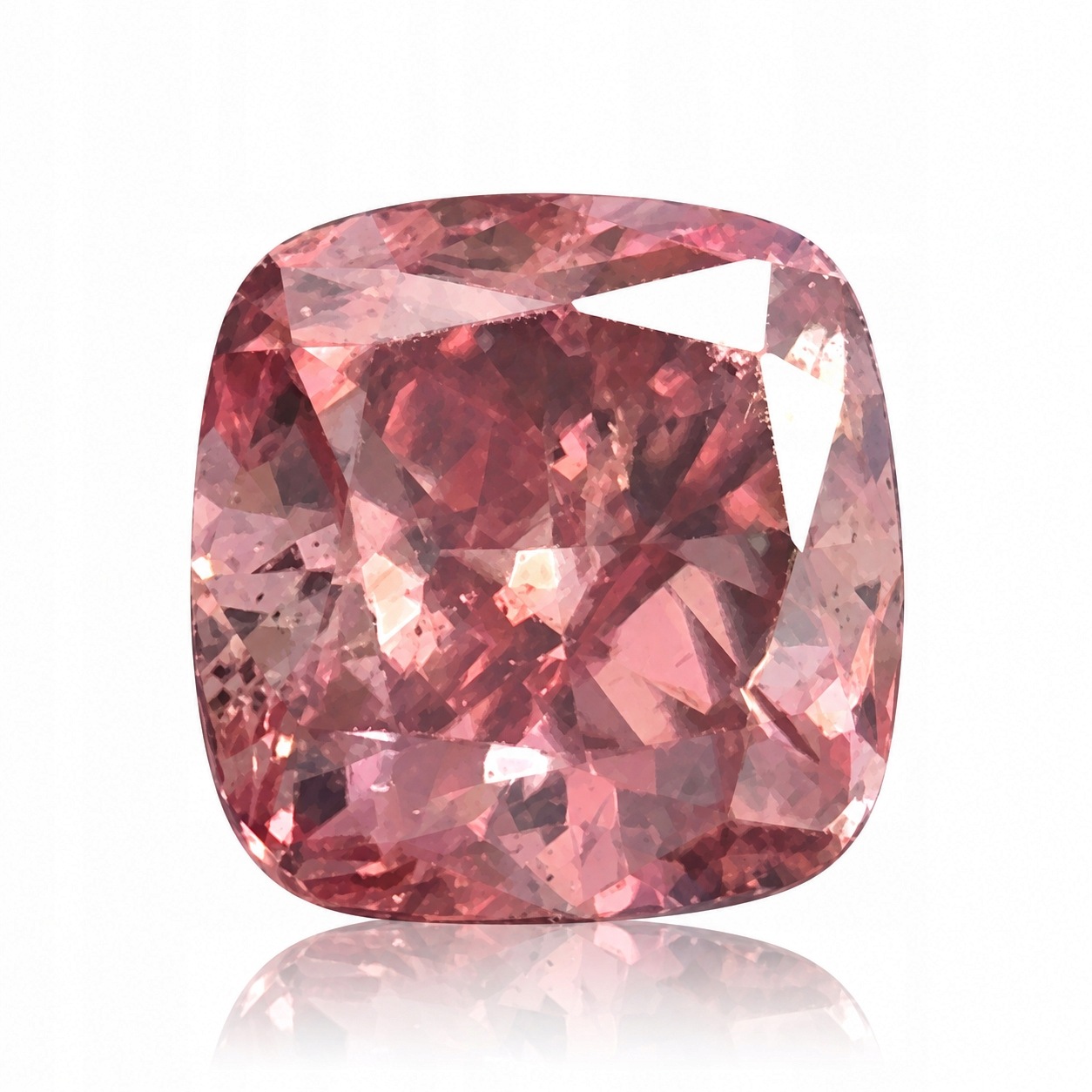 Přírodní diamant 0.07 ct Růžový Cushion I1 Certifikát Algt