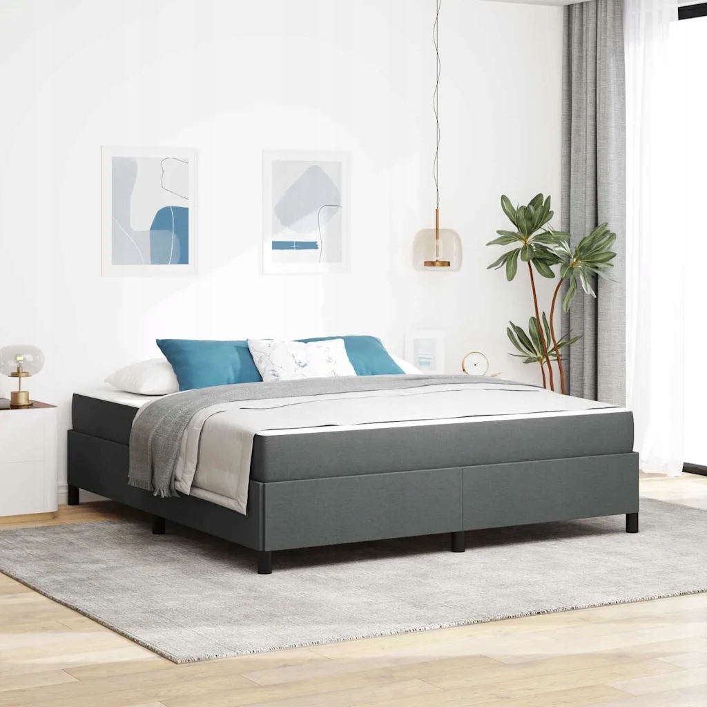 vidaXL Postel s boxspringem Tmavě šedá 180 x 200 cm textil