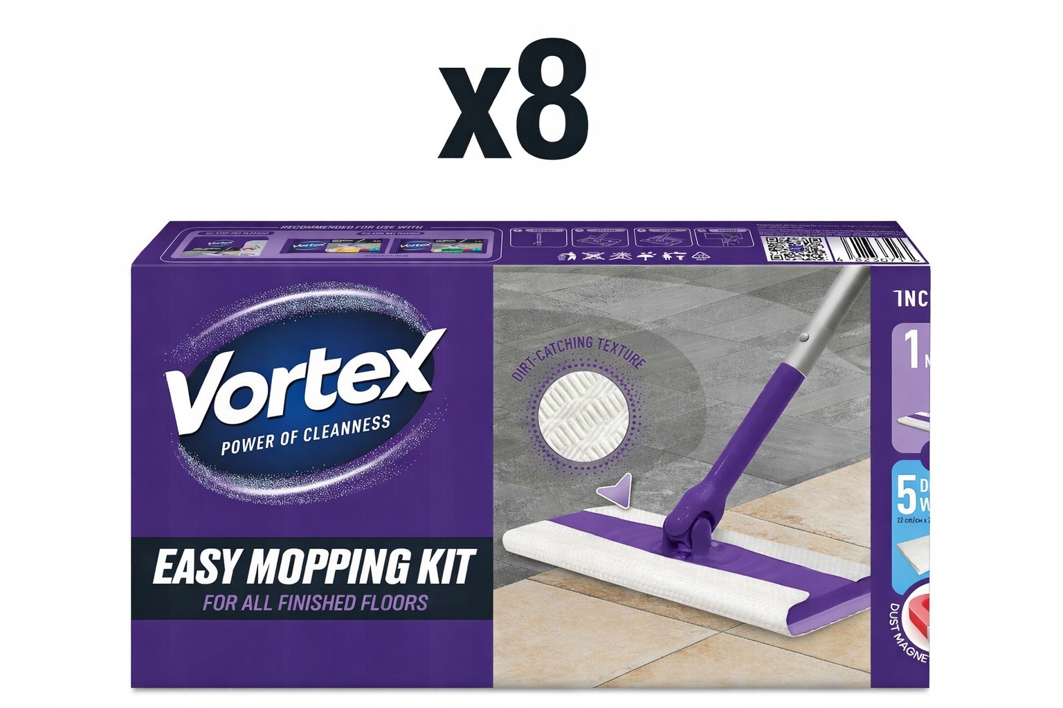 Levně Plochý Rotační Mopovací Set 5X Suché Utěrky Bonus 8x1ks