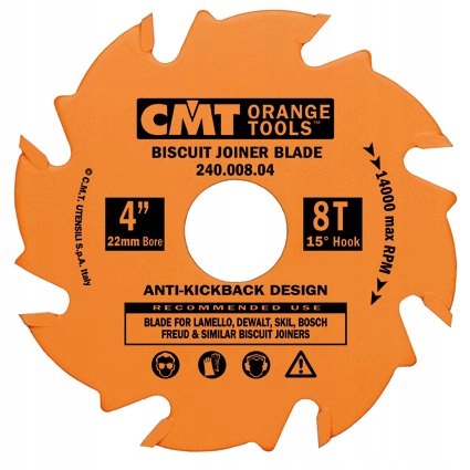 CMT FREZ LAMELLO TARCZOWY STAL NOTUJĄCY DO LAMELEK 100X22MM 8Z 240.008.04 Marka CMT