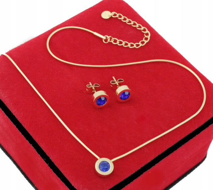 

Komplet Złoty Żmijka Szafir Stal Chirurgiczna