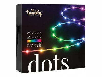 Twinkly Dots Smart Led 200 Rgb (viacfarebný), 10 m, čierny vírivka|Twinkly