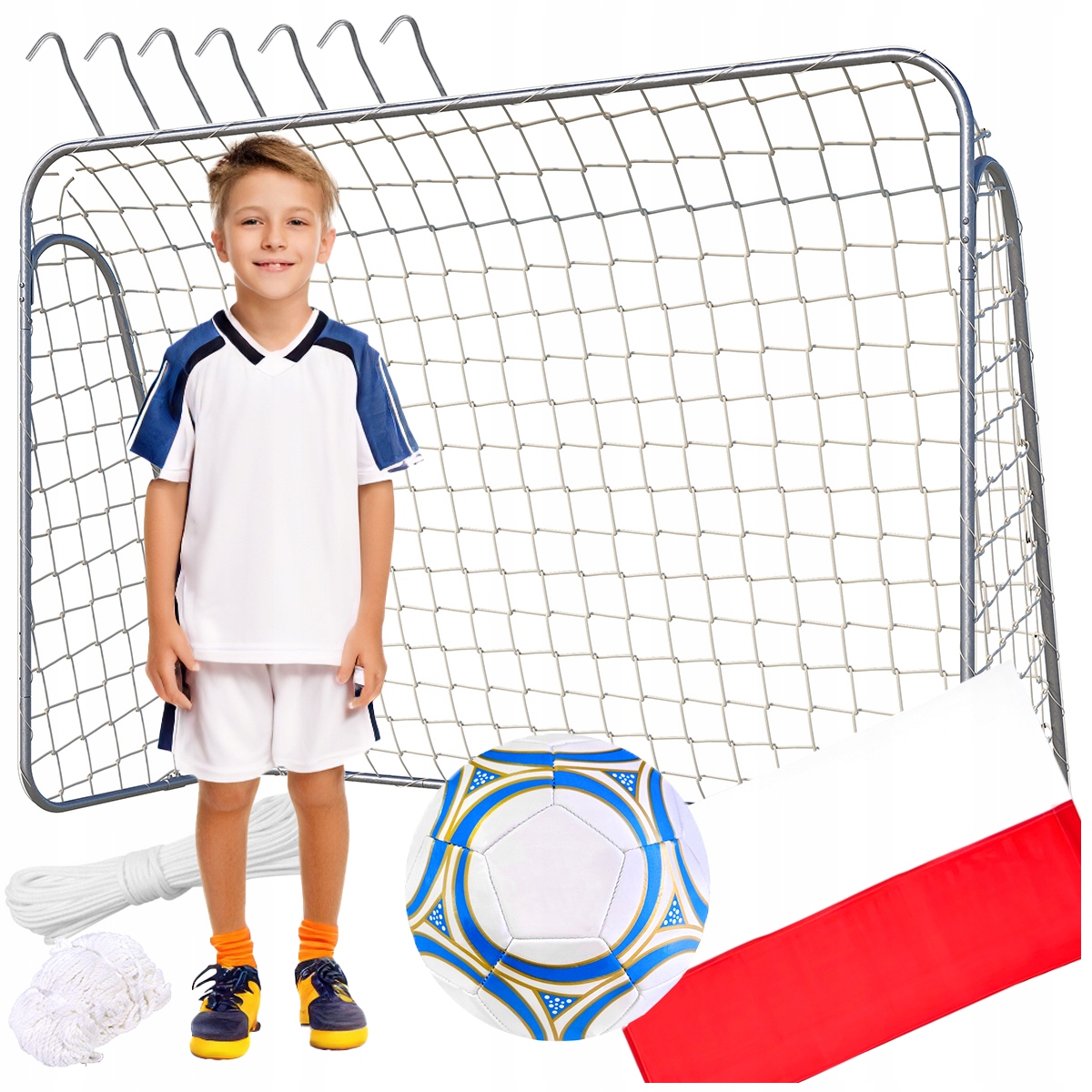 Velká Fotbalová Branka Kompletní Sada Pro Fotbal Míč Vlajka