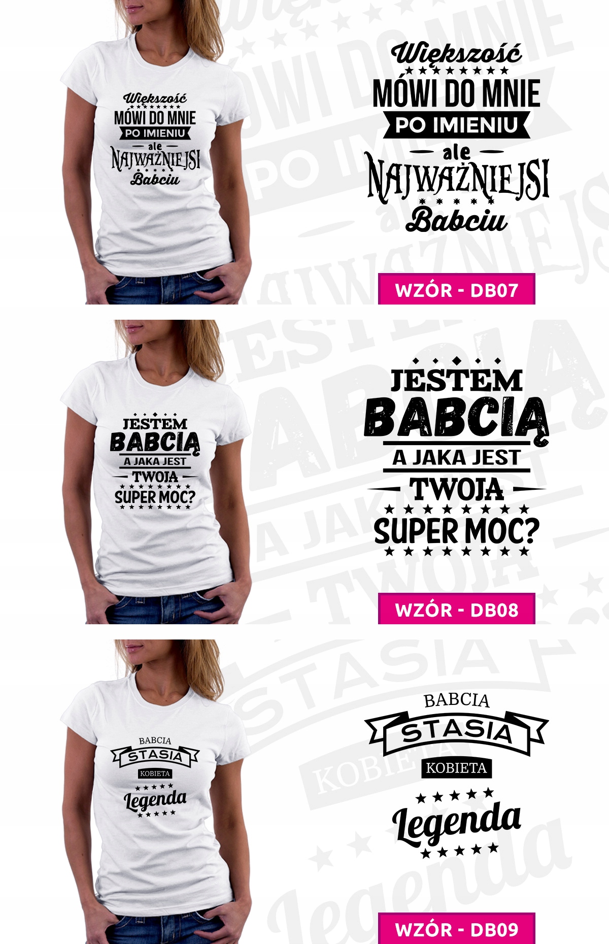 KOSZULKA NA DZIEŃ BABCI PREZENT SUPER BABCIA / XXL Kolor biały