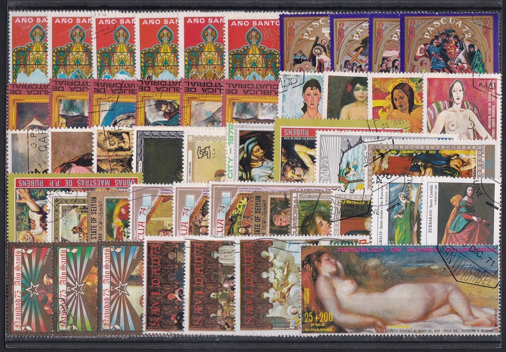 Живопись-почтовые марки, набор.