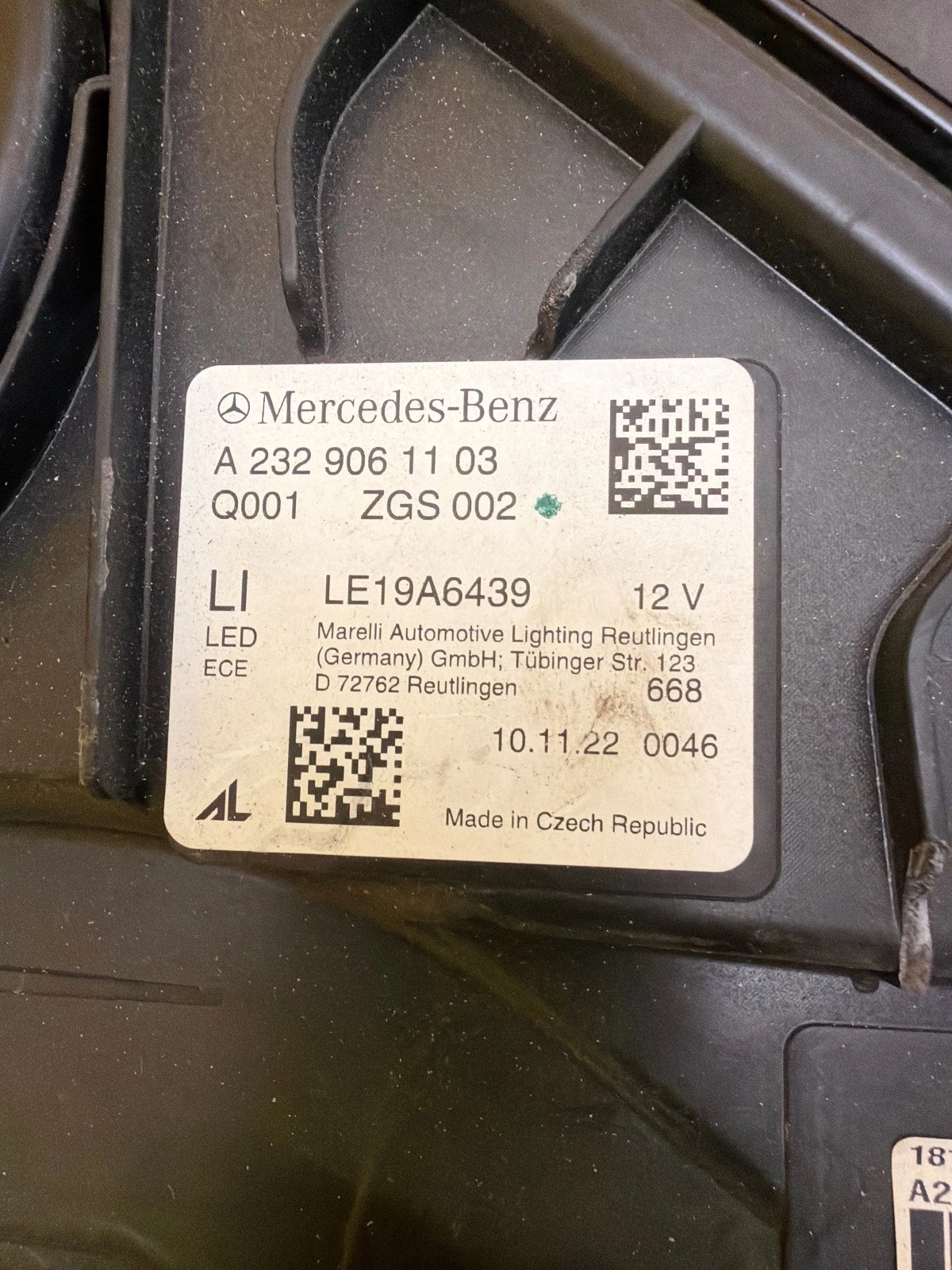light left Mercedes SL 232 W232 Full Led A2329061103
