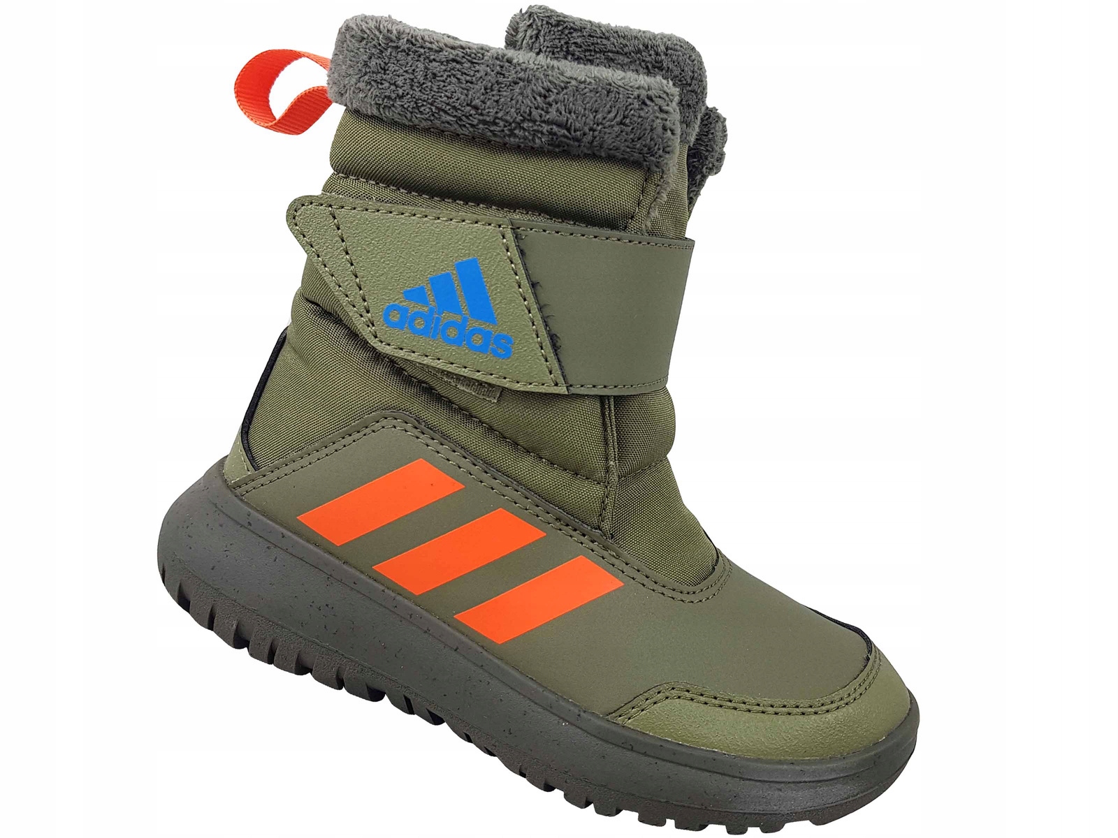 Adidas Winterplay GZ6797 Buty Zimowe Śniegowce Ocieplane Zielone Rzep