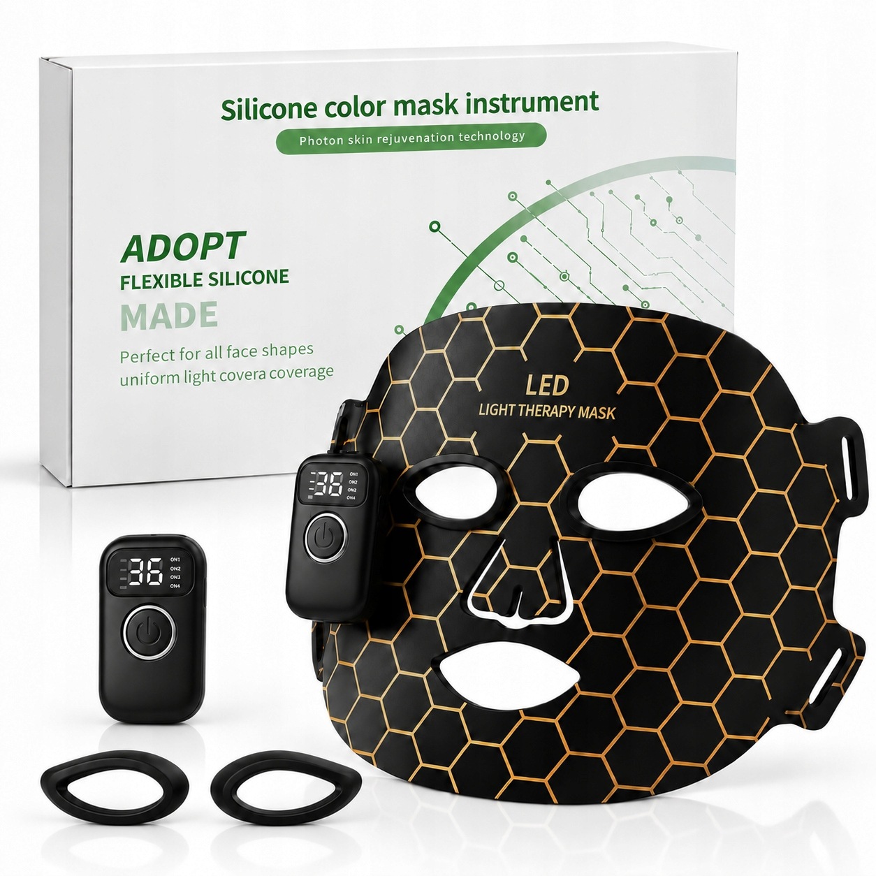 Led Maska Na Obličej 7V1 Fotonová Terapie Lifting Bezdrátový Dálkový Ovladač