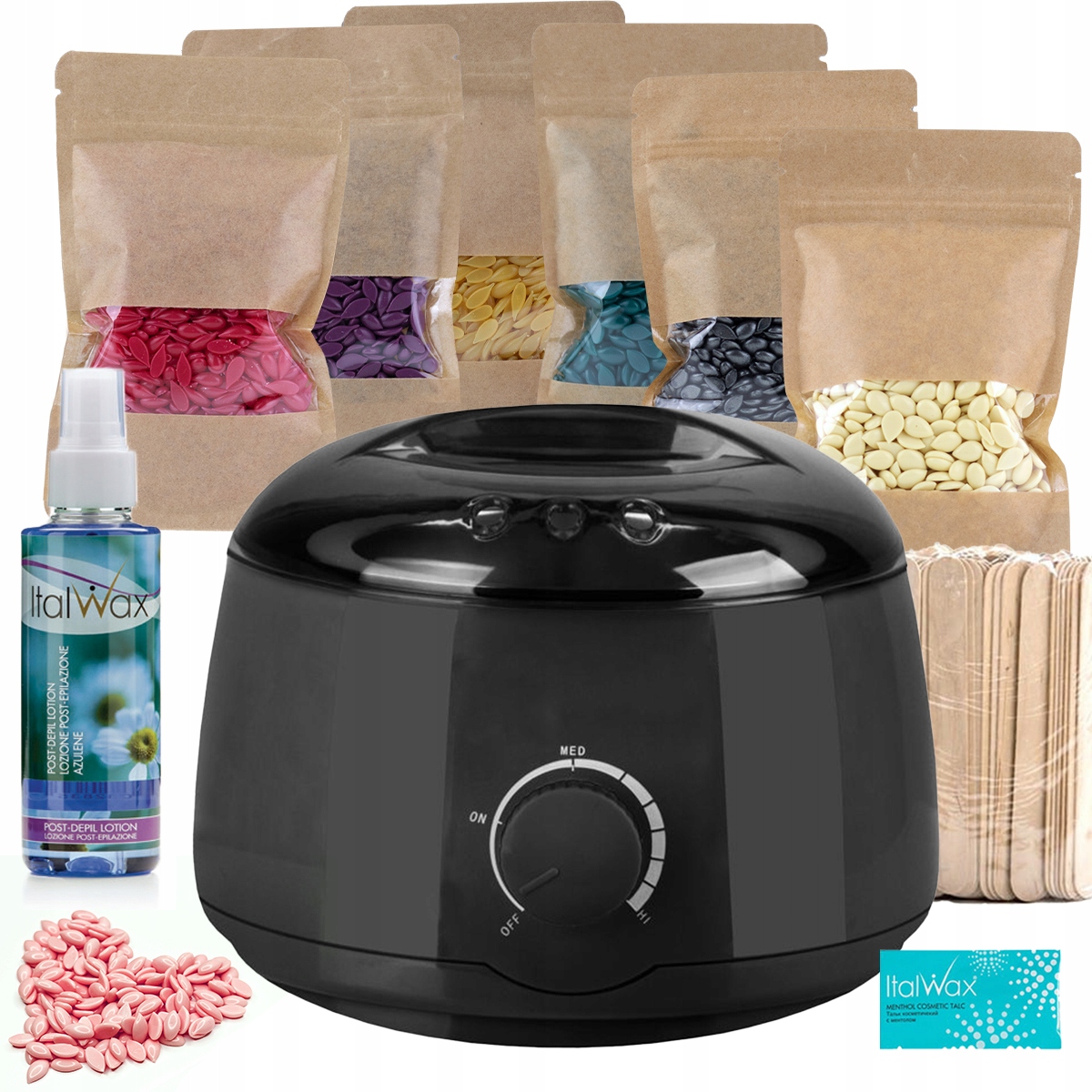 

Zestaw Depilacja 5x Wosk Twardy Ital Podgrzewacz