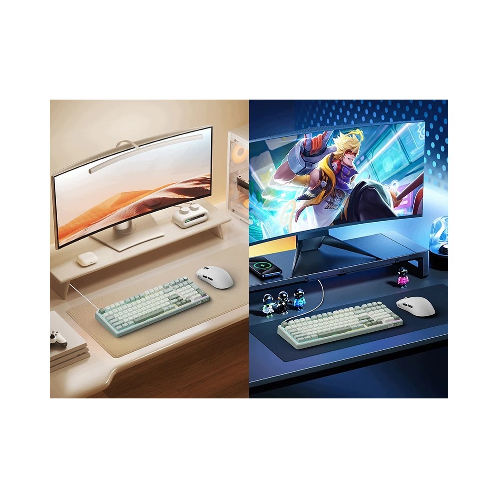 ROYAL KLUDGE RK R98Pro Sky Cyan Gaming Keyboard Beige switch — 7