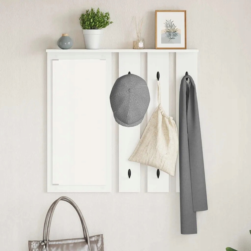 vidaXL Nástěnný věšák na kabáty Bílá 84 x 10 x 80 cm Kompozitní dřevo