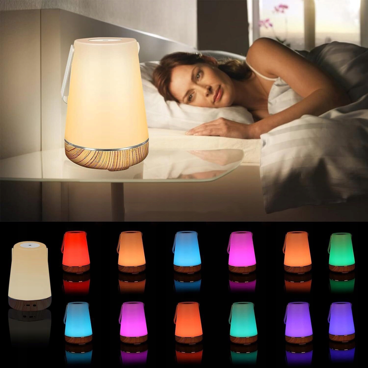LAMPKA NOCNA DOTYKOWA Z PILOTEM, ŚCIEMNIANA, 13 KOLORÓW, PREZENT DLA DZIECI Marka inna marka