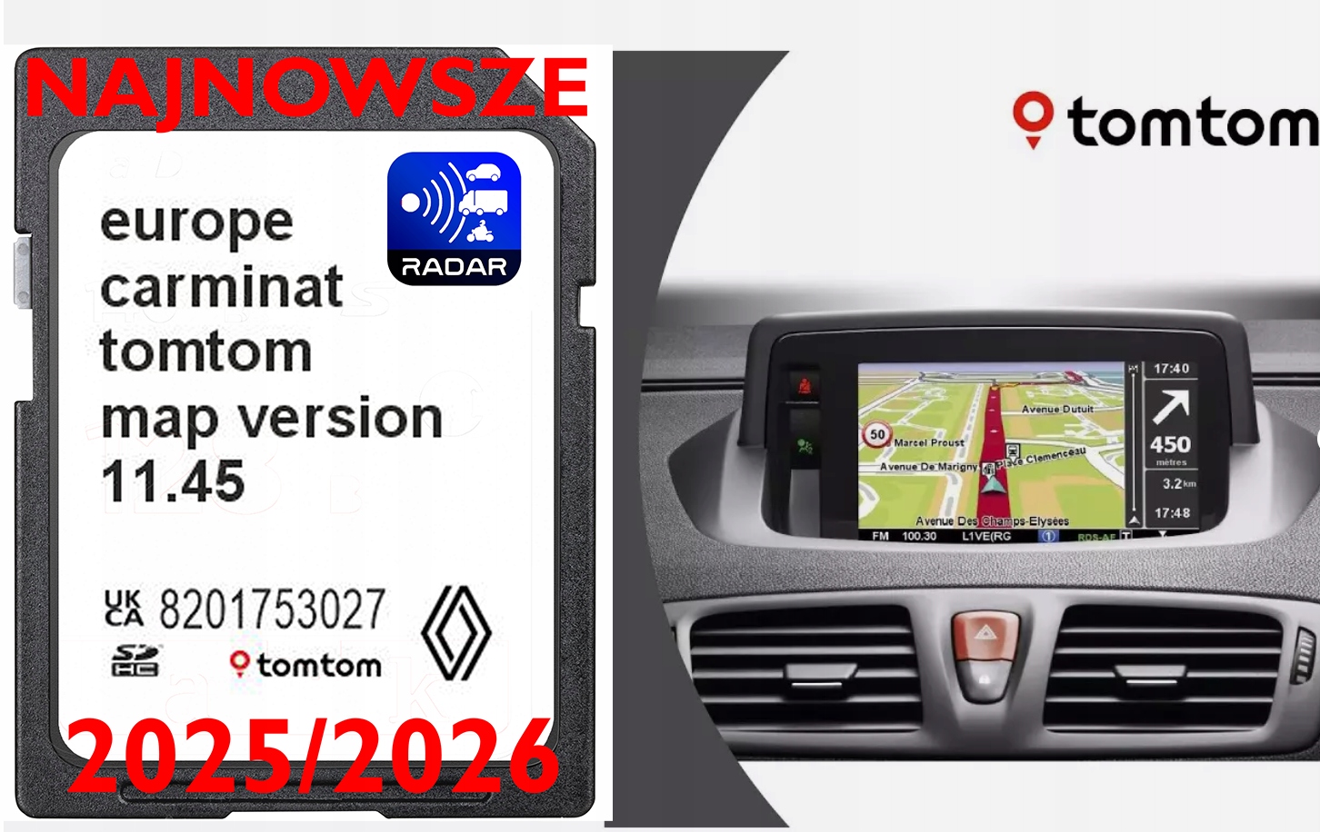 Navigační Karta Mapa Sd Renault Carminat 11.45 2025/2026 Radary Evropa