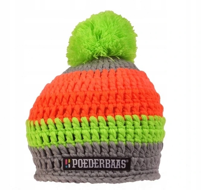 Poederbaas Classic Beanie Grey/Green/Orange