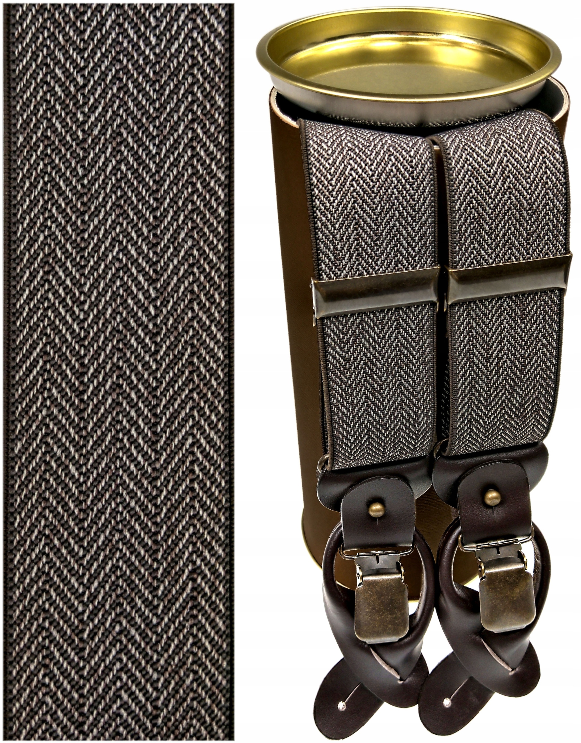 Szelki na guziki 2w1 GUMA JODEŁKA BRĄZY do spodni