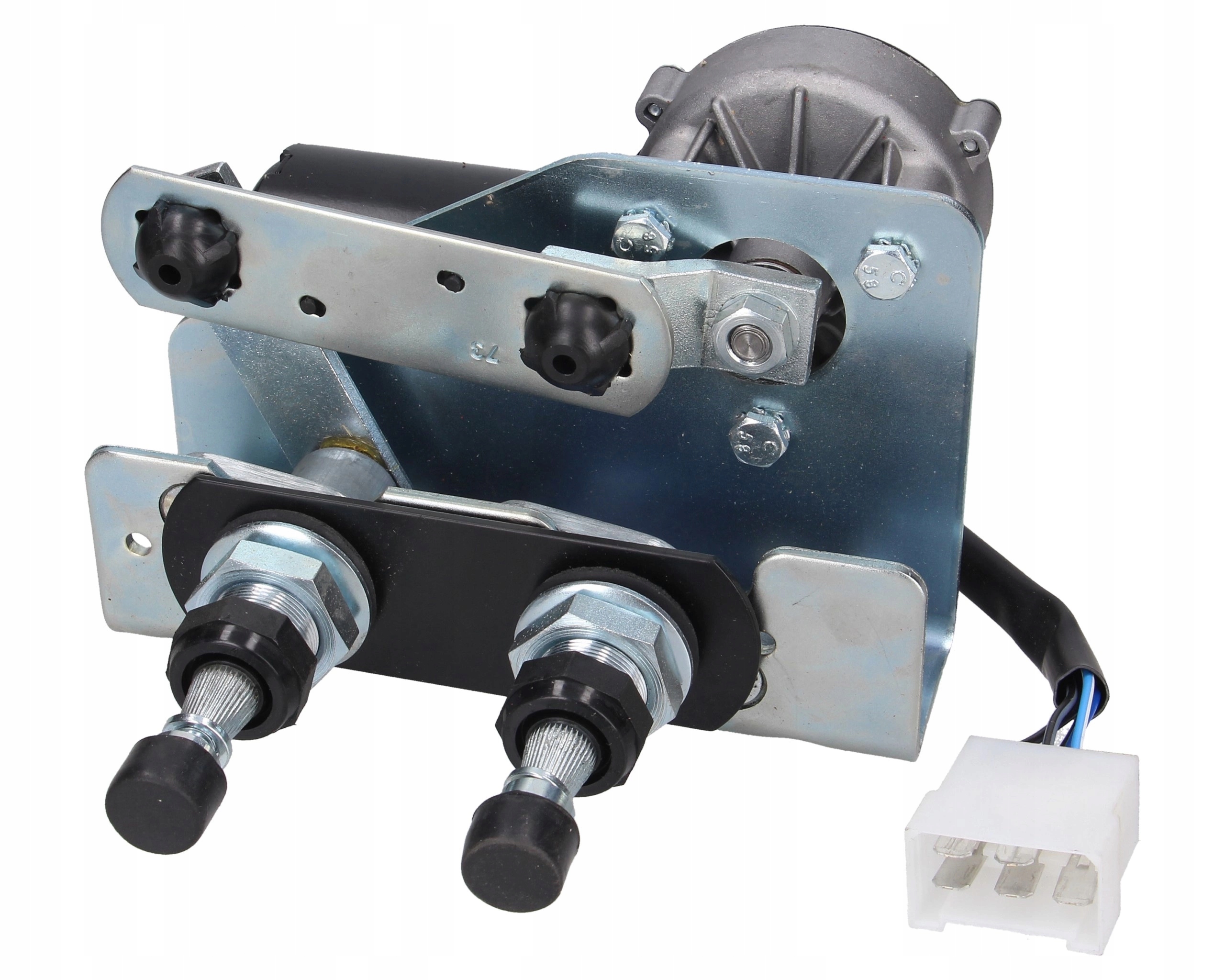 motor stěrače skla traktoru, nakladače, bagru 24V na dvojité rameno