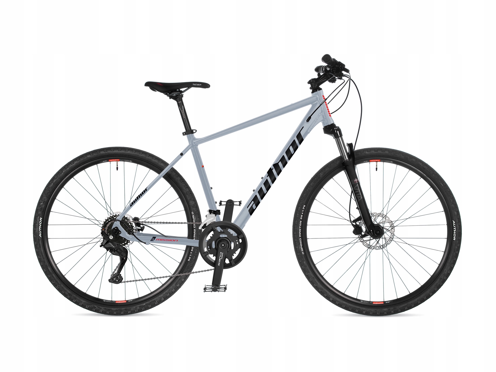 Rower crossowy Author Mission rama 20 cali koło 29 " srebrny